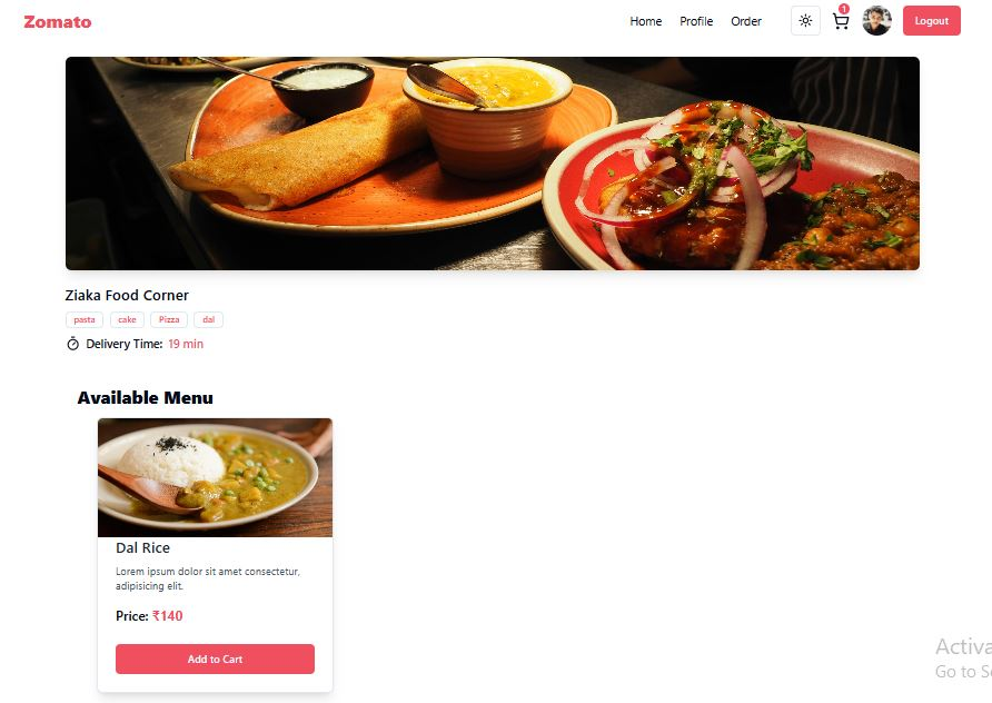 Zomato Clone screenshot